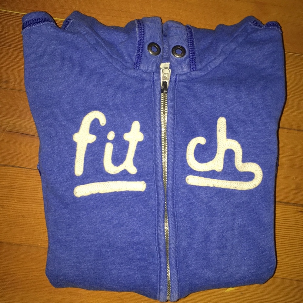 Abercrombie Teens/Kids Blue Fitch Zip-Up Hoodie sz XL